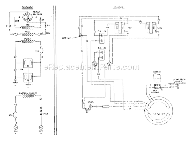 Page C Diagram and Parts List for 9083-1  Briggs and Stratton Generator